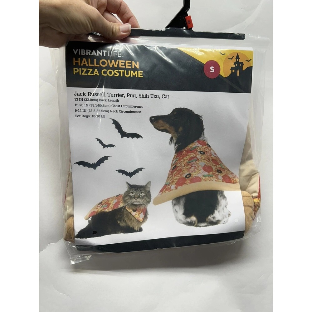 Vibrant Life Dog Pet Dog Cat Halloween Pizza Costume Size Small New (SH)